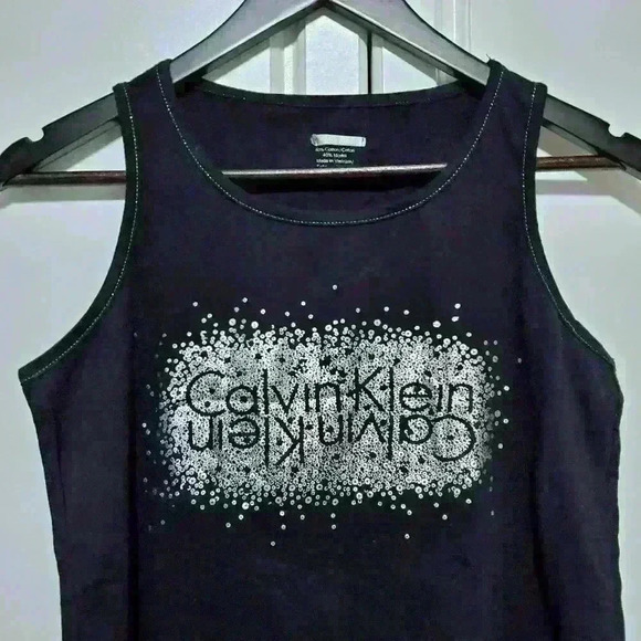 Calvin Klein Womens Tank Top with Shimmering Sparkle Detail - Picture 6 of 11